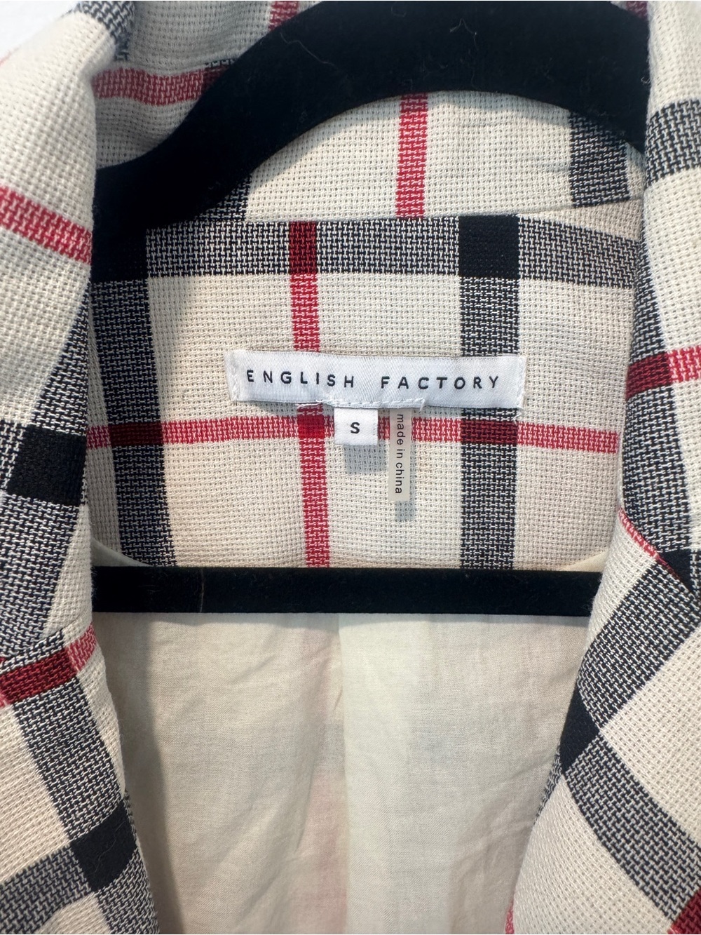 NWOT English Factory Plaid Longline Blazer Jacket | Small - Picture 7 of 9